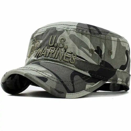 Chapeau En Coton Brodé Camsolomon Pour Hommes,Casquette Du Corps Des Marines Des États-Unis,Chapeaux Militaires,Chapeau Haut De Forme Plat,Marine Américaine,2019 - Type Camouflage