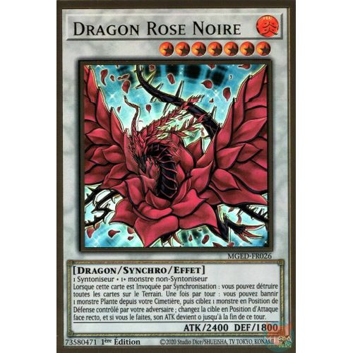 Yu-Gi-Oh - Mged-Fr026 -Dragon Rose Noire - Premium Gold Rare 1ère Édition