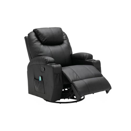 Fauteuil Massant Silvano En Simili - Noir