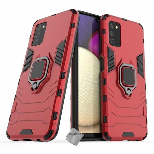 Housse Etui Coque Rigide Anti Choc Pour Samsung Galaxy A03s + Film Ecran - Rouge