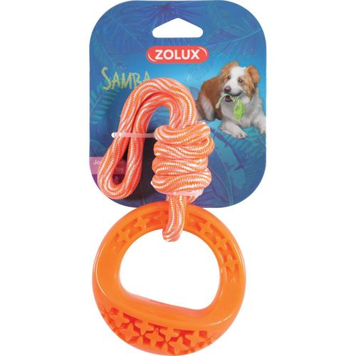 Zoluxjouet Pour Chien Rond En Tpr Et Corde De Couleur Orange Samba.