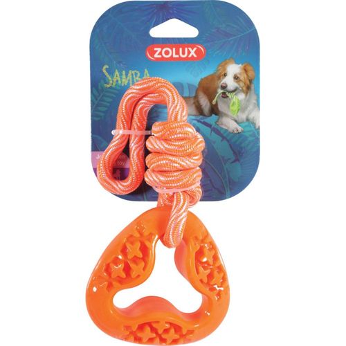 Zoluxjouet Pour Chien Triangle En Tpr Et Corde De Couleur Orange, Samba.