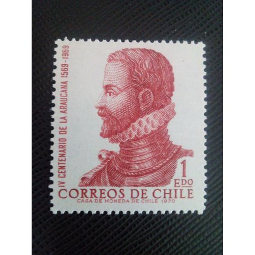 Timbre Chili Yt 376 Alonso De Ercilla Y Zuniga (1533-1594) 1972 ( 071105 )