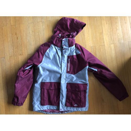 Blouson Trespass Taille M Bordeaux Et Gris - Anorak Trespass - Veste De Ski - Veste Snowboard