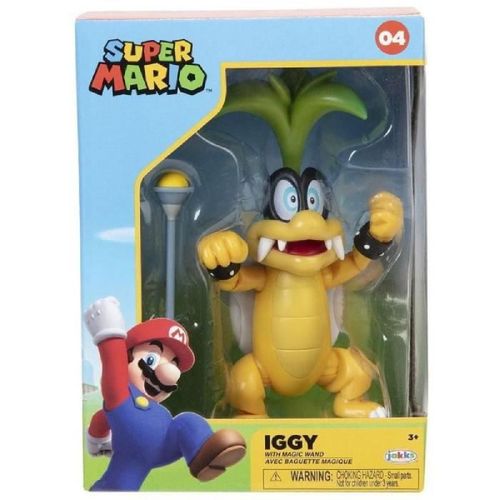 Figurine - Jakks Pacific - Super Mario Bros : Iggy + Bâton - 10 Cm