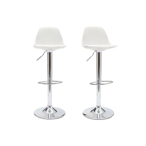 Tabourets De Bar Design Blancs (Lot De 2) Steevy