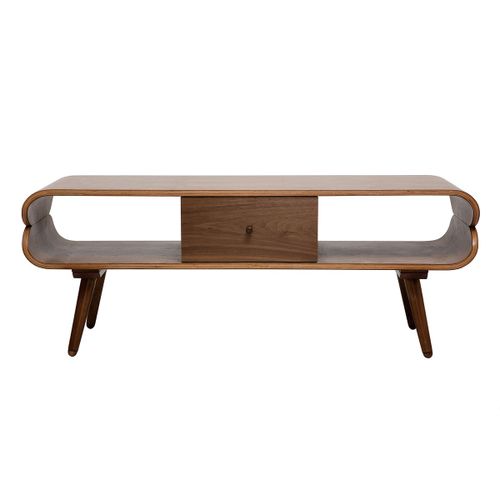 Meuble Tv Vintage Avec Rangements Bois Foncé L132 Cm Takla