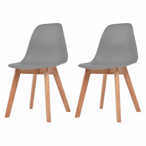 Vidaxl Chaises De Salle À Manger 2 Pcs Gris Plastique
