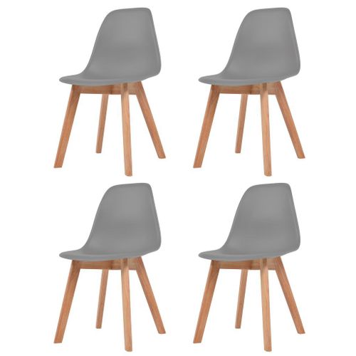 Vidaxl Chaises De Salle À Manger 4 Pcs Gris Plastique
