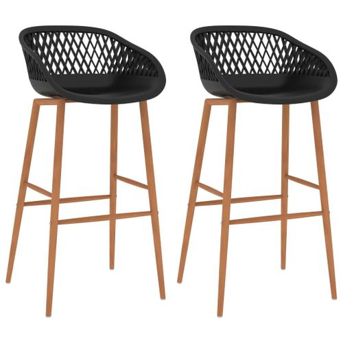 Vidaxl Chaises De Bar Lot De 2 Noir