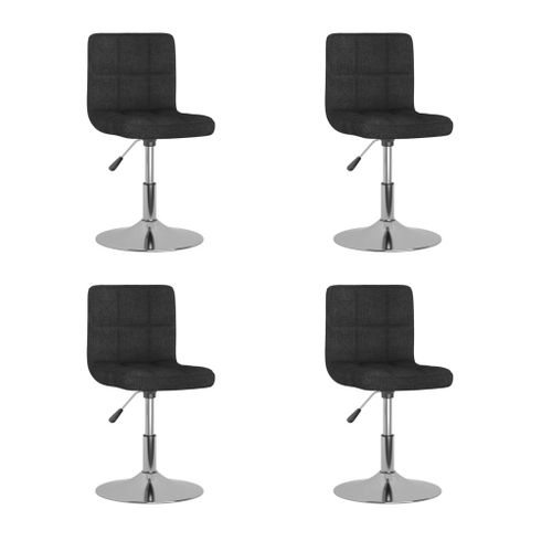 Vidaxl Chaises Pivotantes À Manger Lot De 4 Noir Tissu