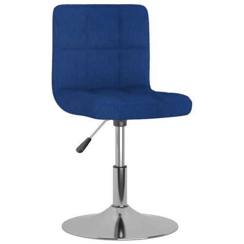 Vidaxl Chaise Pivotante De Salle À Manger Bleu Tissu