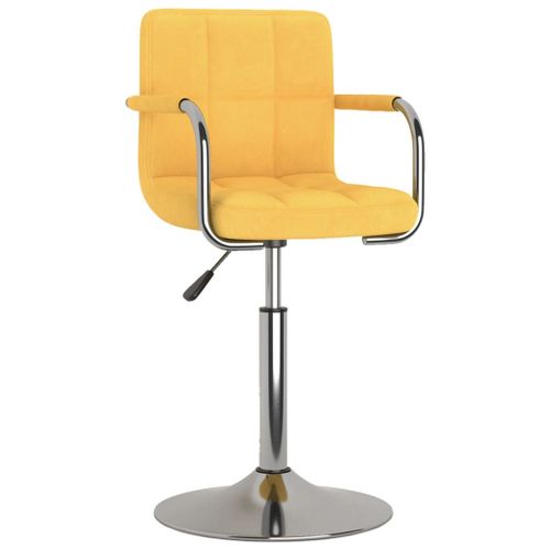 Vidaxl Chaise De Salle À Manger Jaune Tissu