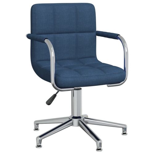 Vidaxl Chaise Pivotante De Salle À Manger Bleu Tissu