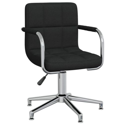 Vidaxl Chaise Pivotante De Salle À Manger Noir Tissu