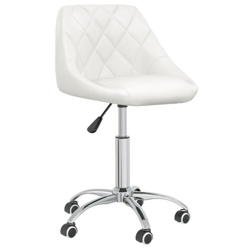 Vidaxl Chaise Pivotante De Salle À Manger Blanc Similicuir