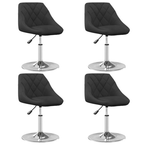 Vidaxl Chaises À Manger Pivotantes Lot De 4 Noir Velours