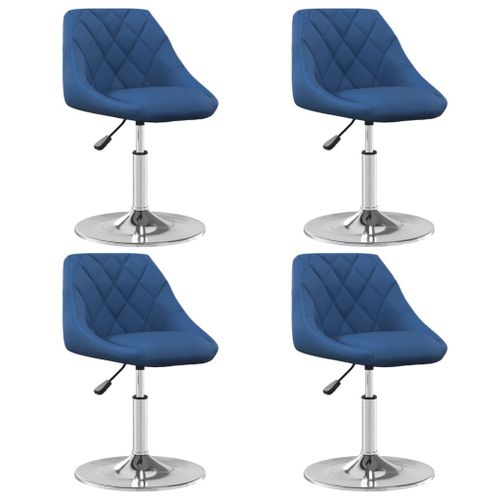 Vidaxl Chaises Pivotantes De Salle À Manger 4 Pcs Bleu Velours