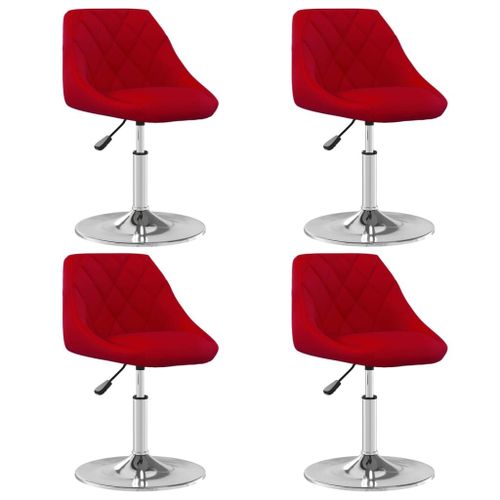 Vidaxl Chaises À Manger Pivotantes Lot De 4 Rouge Bordeaux Velours