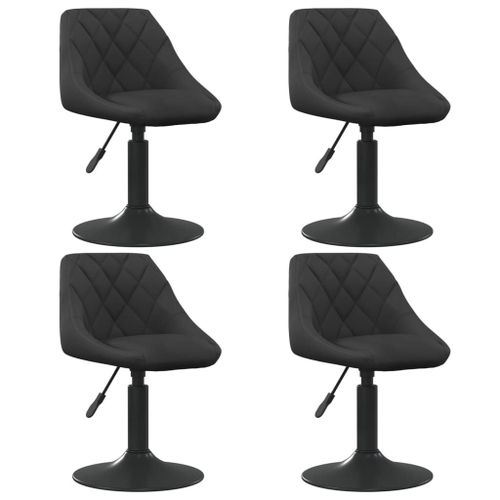 Vidaxl Chaises Pivotantes De Salle À Manger 4 Pcs Noir Velours