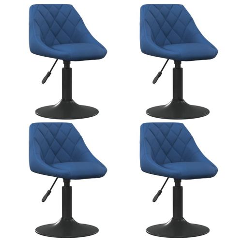 Vidaxl Chaises Pivotantes De Salle À Manger 4 Pcs Bleu Velours