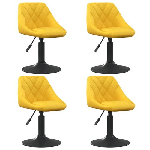 Vidaxl Chaises À Manger Pivotantes Lot De 4 Jaune Moutarde Velours