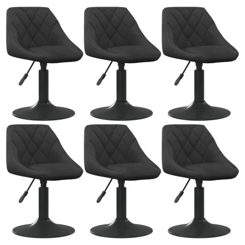 Vidaxl Chaises Pivotantes De Salle À Manger 6 Pcs Noir Velours