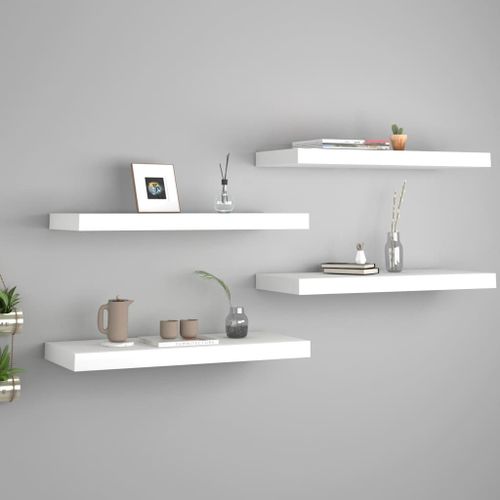 Vidaxl Étagères Murales Flottantes 4 Pcs Blanc 60x23,5x3,8 Cm Mdf
