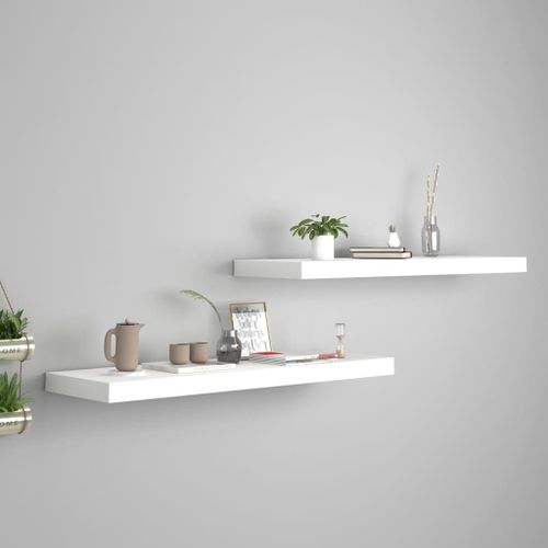 Vidaxl Étagères Murales Flottantes 2 Pcs Blanc 80x23,5x3,8 Cm Mdf