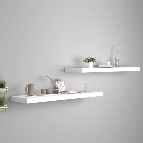 Vidaxl Étagères Murales Flottantes 2 Pcs Blanc 90x23,5x3,8 Cm Mdf