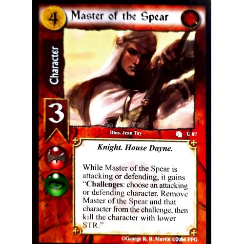 Carte A Game Of Thrones Ccg - Master Of The Spear U#87