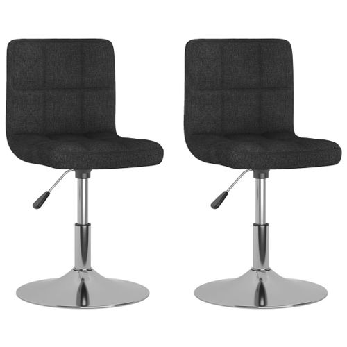 Vidaxl Chaises Pivotantes À Manger Lot De 2 Noir Tissu