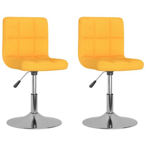 Vidaxl Chaises Pivotantes À Manger Lot De 2 Jaune Tissu