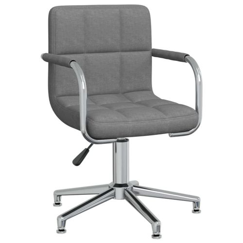 Vidaxl Chaise Pivotante De Bureau Gris Clair Tissu