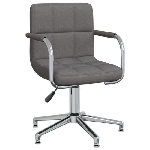 Vidaxl Chaise Pivotante De Bureau Gris Foncé Tissu