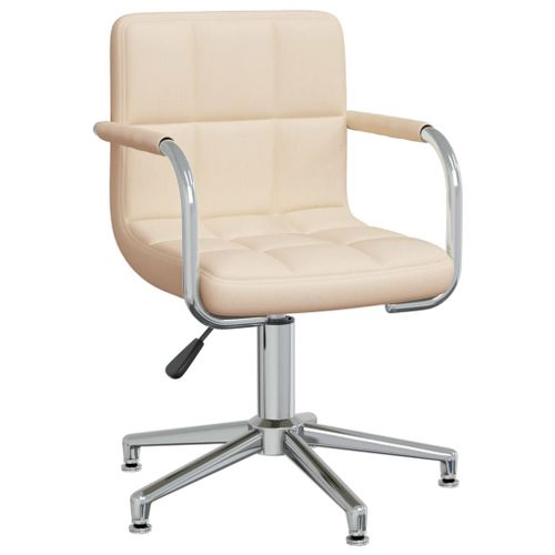 Vidaxl Chaise Pivotante De Bureau Crème Tissu