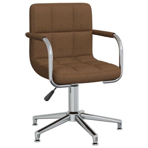 Vidaxl Chaise Pivotante De Bureau Marron Tissu