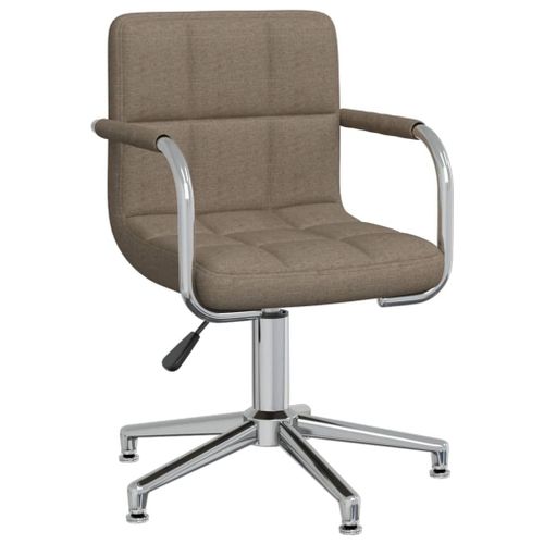 Vidaxl Chaise Pivotante De Bureau Taupe Tissu