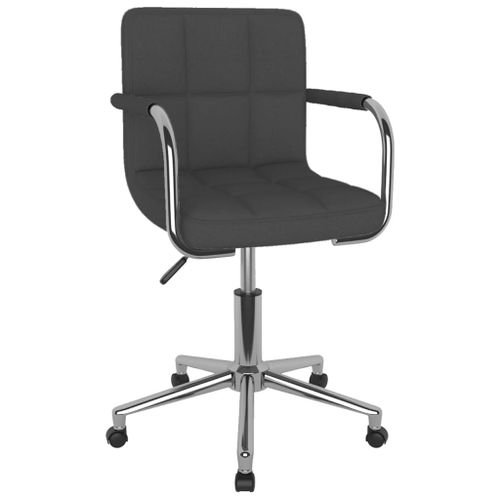 Vidaxl Chaise Pivotante De Bureau Gris Foncé Tissu