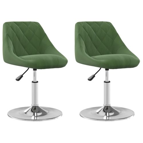 Vidaxl Chaises Pivotantes À Manger Lot De 2 Vert Foncé Velours