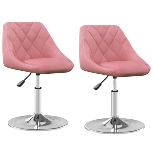 Vidaxl Chaises Pivotantes À Manger Lot De 2 Rose Velours