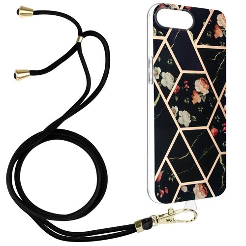 Coque Cordon Iphone 8 Plus Et 7 Plus Motif Géométrique En Silicone Gel Noir