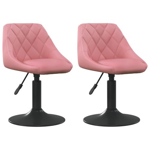 Vidaxl Chaises Pivotantes À Manger Lot De 2 Rose Velours
