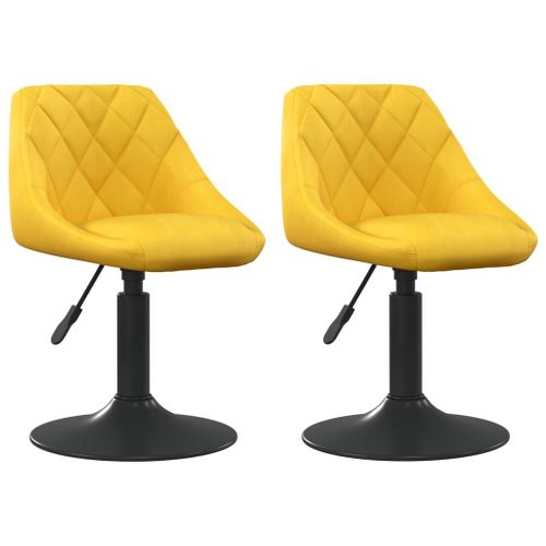 Vidaxl Chaises À Manger Pivotantes Lot De 2 Jaune Moutarde Velours
