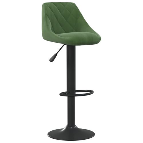 Vidaxl Tabouret De Bar Vert Foncé Velours