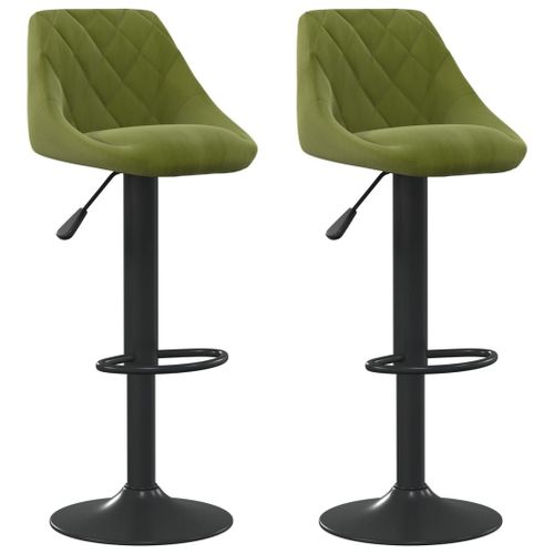 Vidaxl Tabourets De Bar 2 Pcs Vert Clair Velours