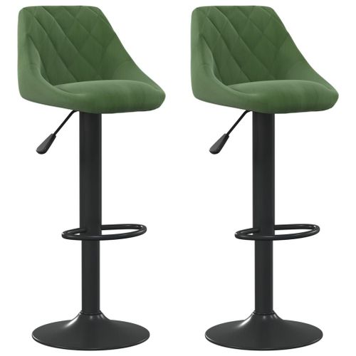 Vidaxl Tabourets De Bar Lot De 2 Vert Foncé Velours