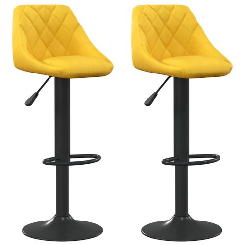 Vidaxl Tabourets De Bar Lot De 2 Jaune Moutarde Velours
