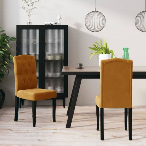 Vidaxl Chaises De Salle À Manger 2 Pcs Marron Velours