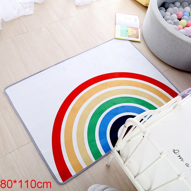 80x110cm Tapis De Jeu Arc En Ciel Pour Bebe Tapis De Sol Pour Enfants Couverture Pour Tentes Chambre A Coucher Salon Decoration Cadeau D Anniversaire Pour Filles Rakuten